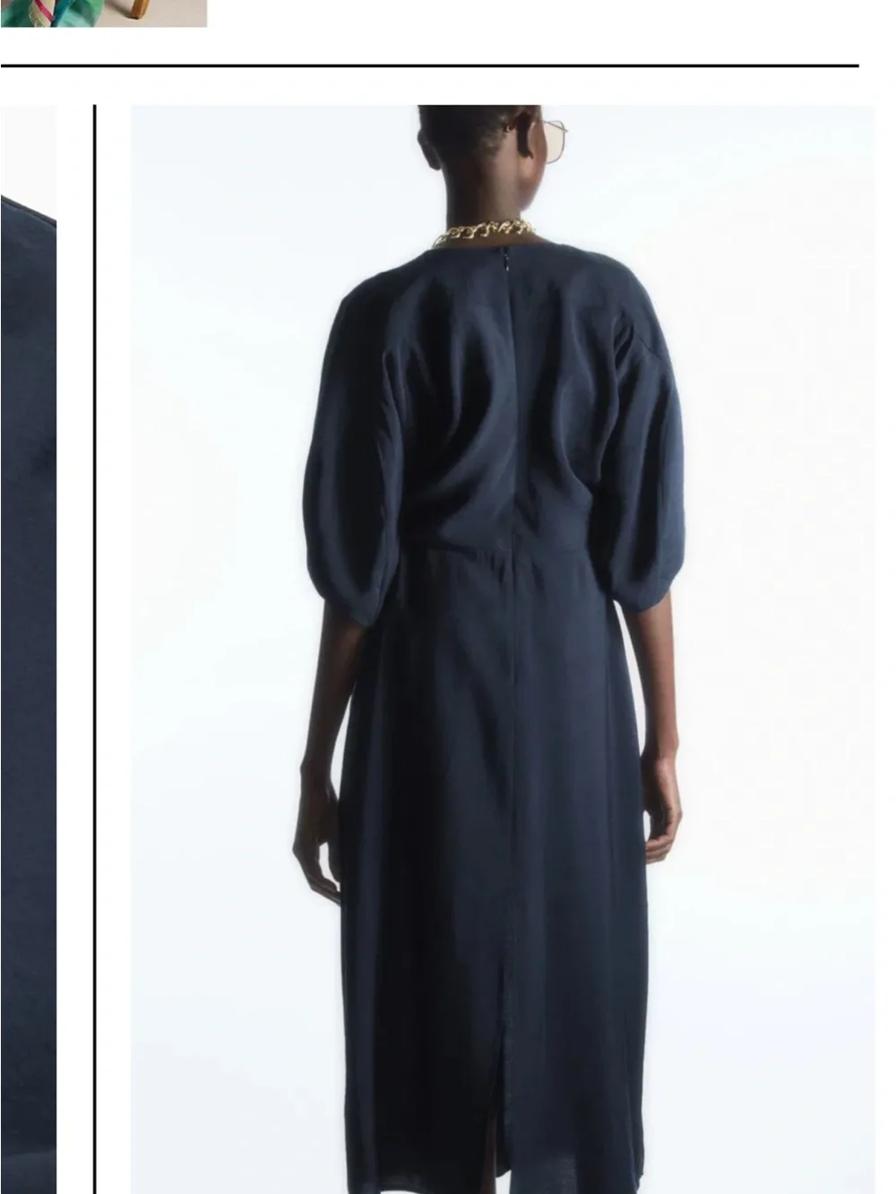COS Puff-Sleeve Midi Dress